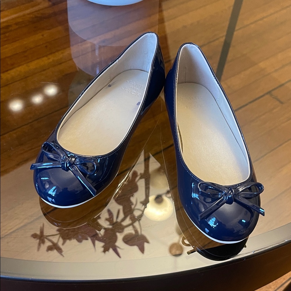 Janie and Jack Navy Patent Bow Ballet Flats
